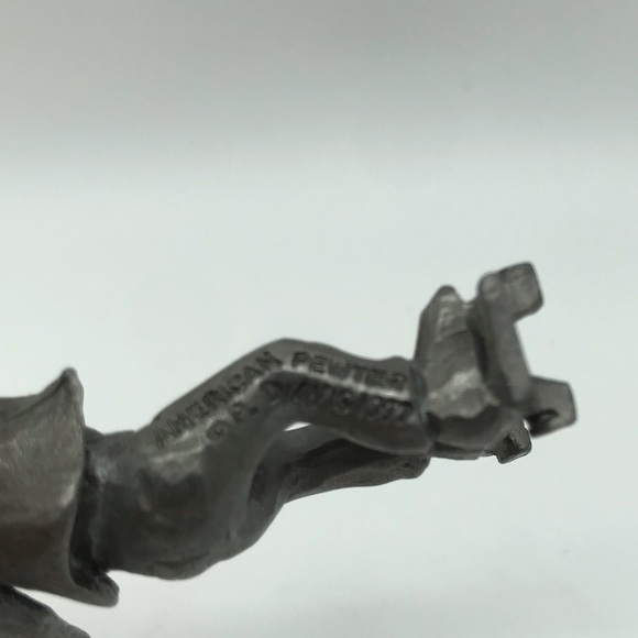 Vintage Boy On Skateboard American Pewter Figure 1977 Statue Small Decor Piece - Picture 4 of 9